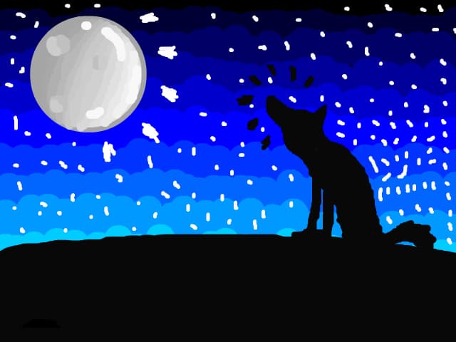 Lup care urla la Luna