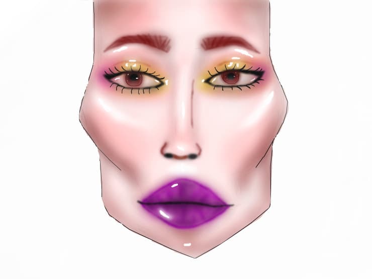 make-up face chart