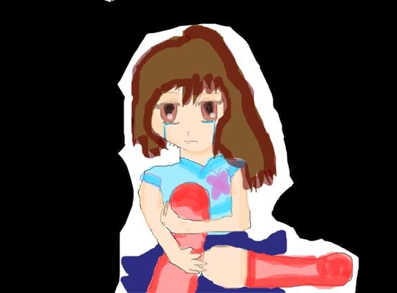 sad anime girl