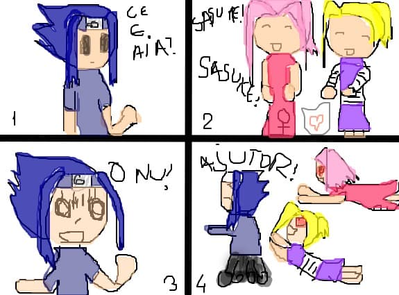 sasuke urmarit de sakura si ino