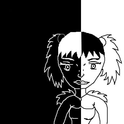 fata alb-negru