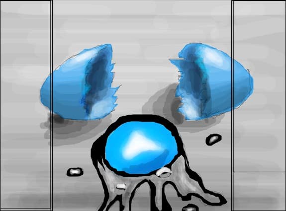 egg blue broken