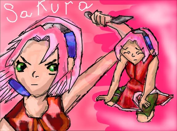 Sakura cand lupta si cand e la pamant