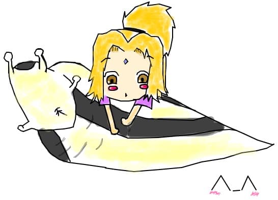 chibi tsunade...stiu k melcul era albastru...dar azi s-a intrerupt netul sh am avut probleme T.T