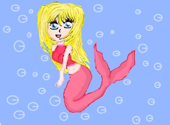 anime pink mermaid