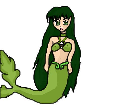 anime green mermaid(lina)
