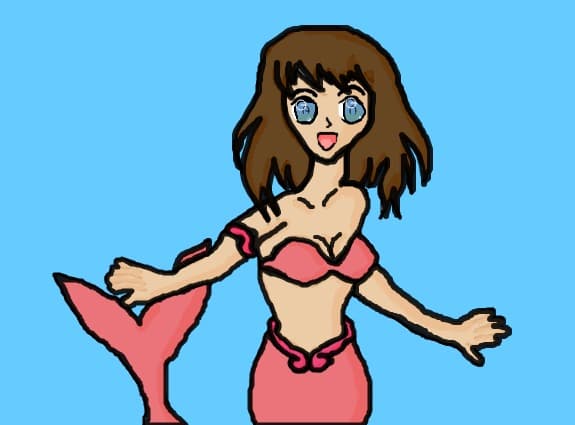 anime pink mermaid