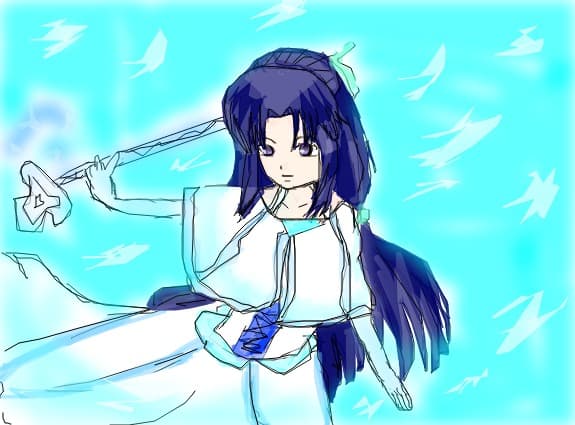 anime blue girl(nu  mi-au iesit deloc  mainele:((
