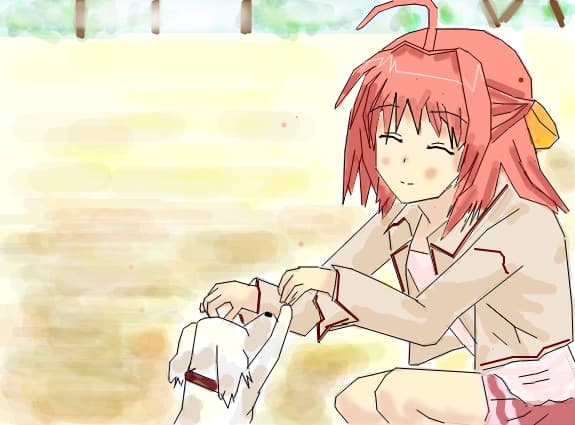 Playing with a dog