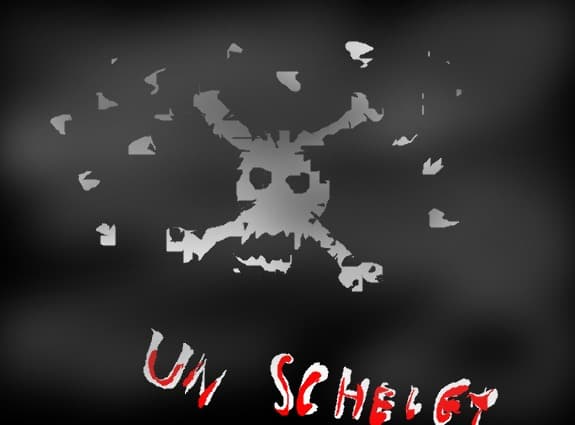 un schelet facut bucatele