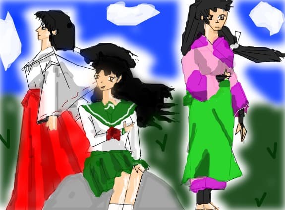Kykio,Kagome si Sango