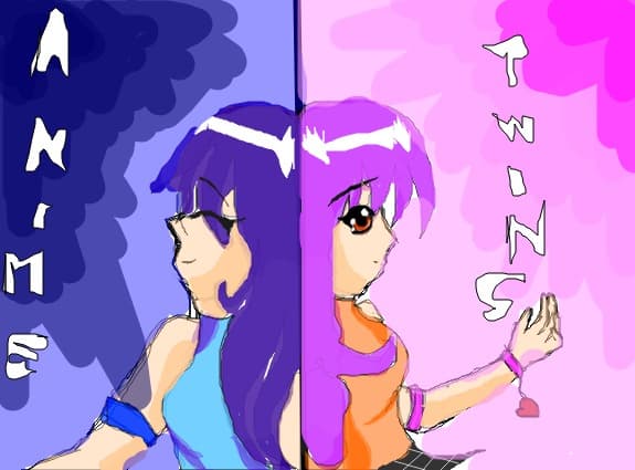 Anime girls twins