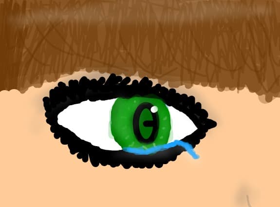 green eyes cry
