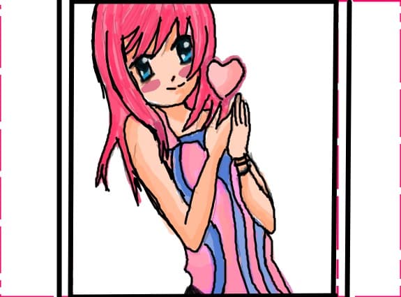 anime girl pink