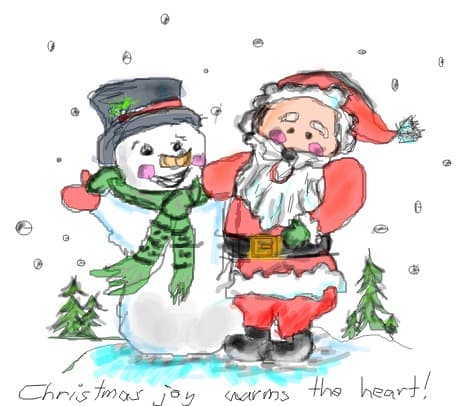 x-mas joy warms the heart