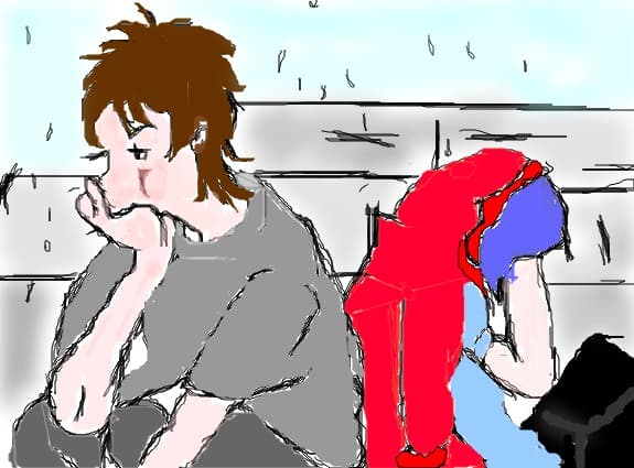 standing in the rain