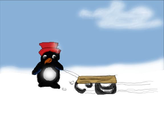 pinguin cu saniuta...n-a iesit...n-am avut img :((