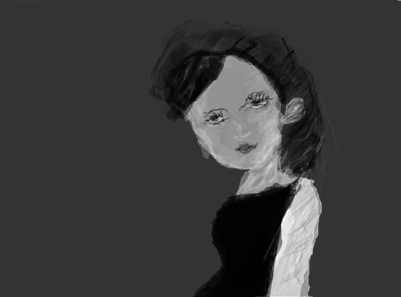 portret alb-negru