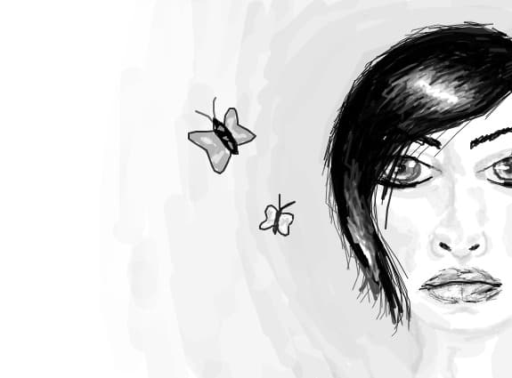 Butterfly caught