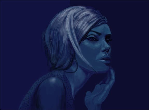 ...blue...