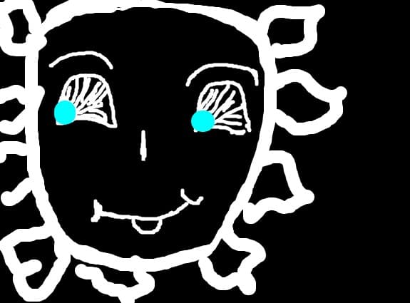 Sun face in the dark