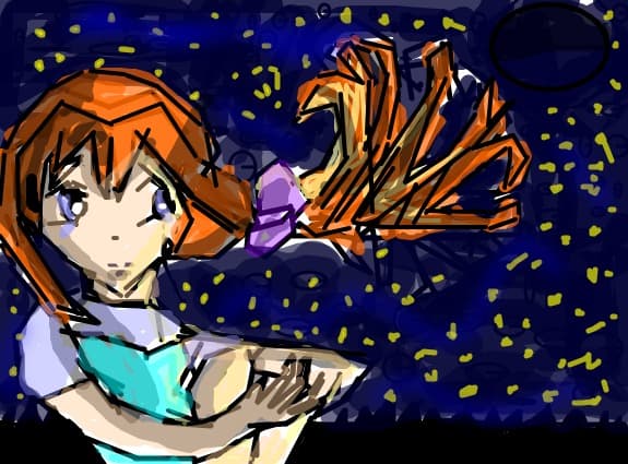 Ayumi see the moon...and crying...