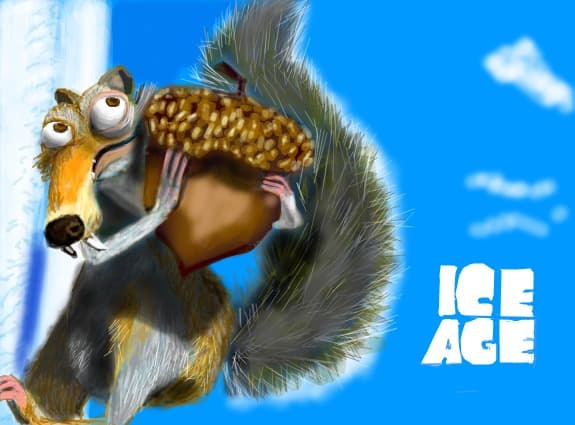 Scrat and his beloved acorn,