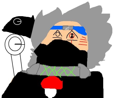 kakashi un adevarat ninja cu masca de anbu in spate