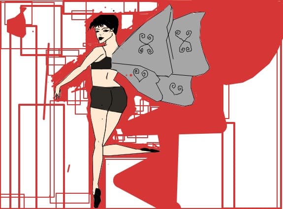 a girl with wings
