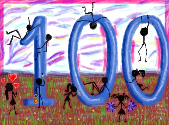 am ajuns la 100 de desene!!!!
