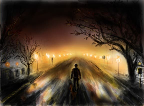 \"Here I am.. I`m walking on the streets all alone..!\"