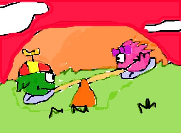 Doi Puffle in balansuar