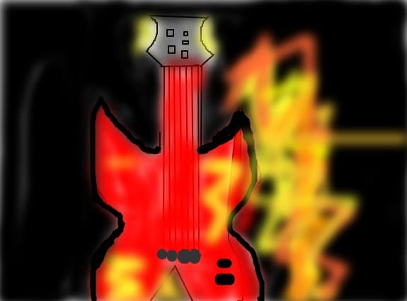burning guitar