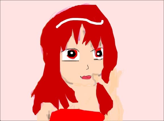 a girl is red