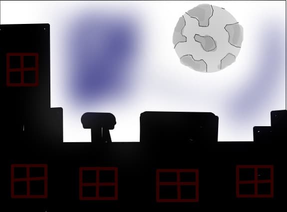 luna plina a supra blocului
