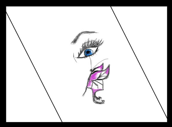 ochi albastru vs fluture mov