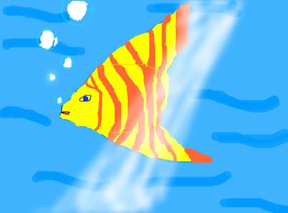 Pestisor in apa luminata