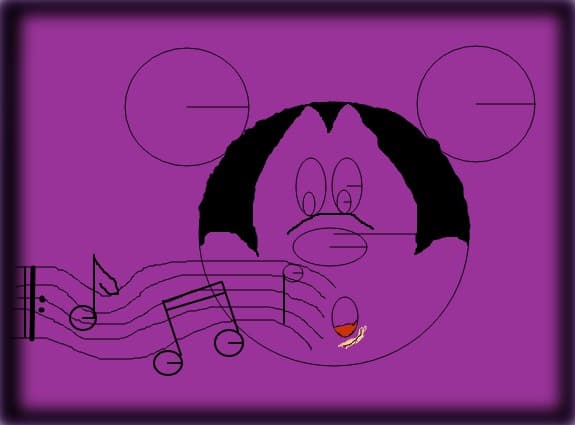 Mickey cantand...
