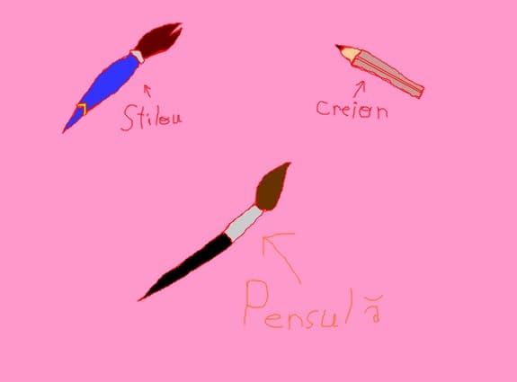 Stilou,Creion si Pensula