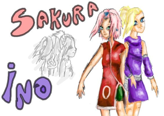 Desen 88666 modificat:sakura si ino