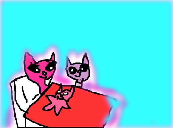 mrs  kitty a facut un copil