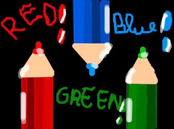 red,blue and green