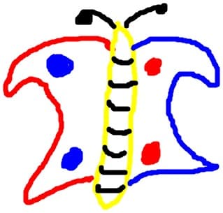 fluturele tricolor