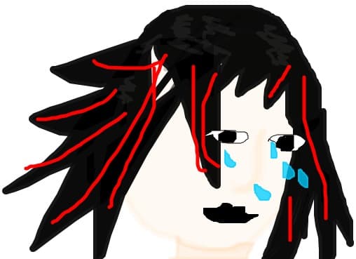 emo girl crying