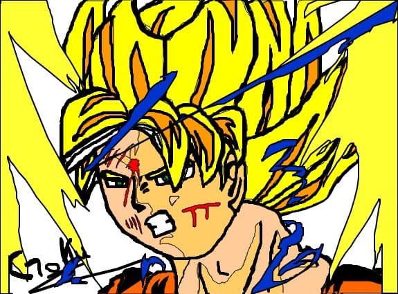 Goku powering up
