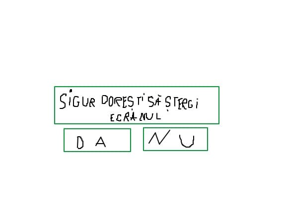 sigur doresti sa stergi ecranul?