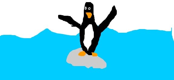 Penguin pe ghetar
