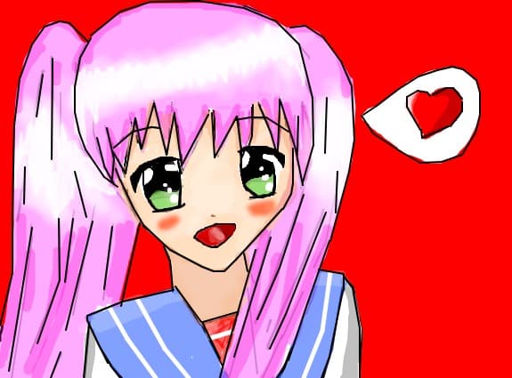 anime pink girl