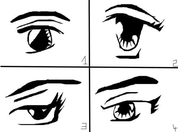 ce fel de ochi anime va place ? 1,2,3 sau 4 ?