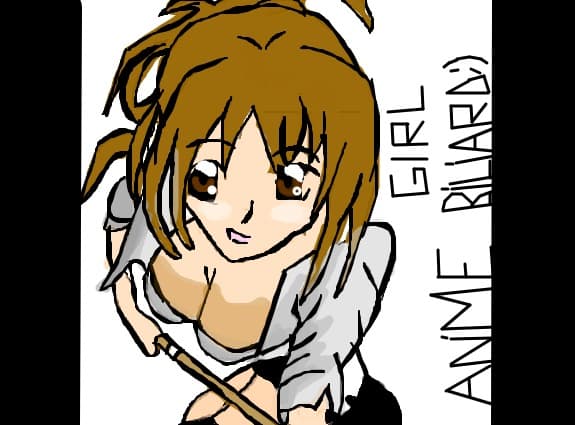 anime girl at biliard